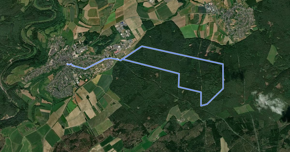 Маршрут Töpferweg на спутниковом снимке