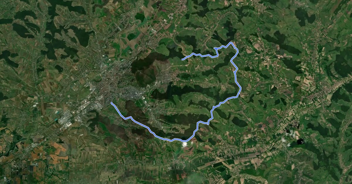 Маршрут Târgu Mureș (Dâmbul Pietros) - Vațman - Dealul Maiad - Beu - Vf. Terebici на спутниковом снимке