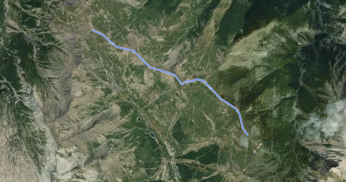 Маршрут Tête de la Sestrière (2 575 m) на спутниковом снимке