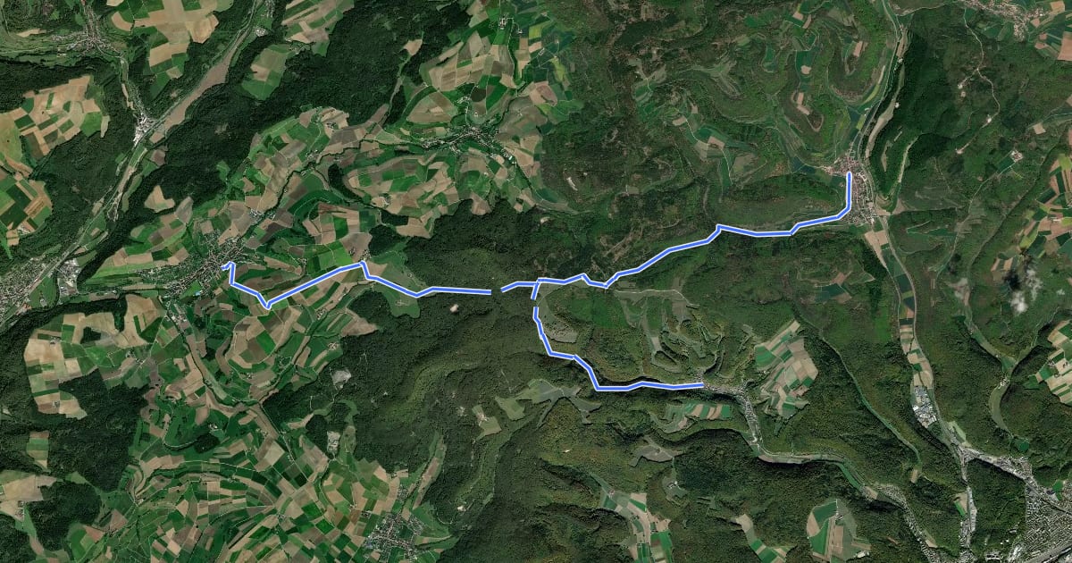 Маршрут Täuferweg на спутниковом снимке