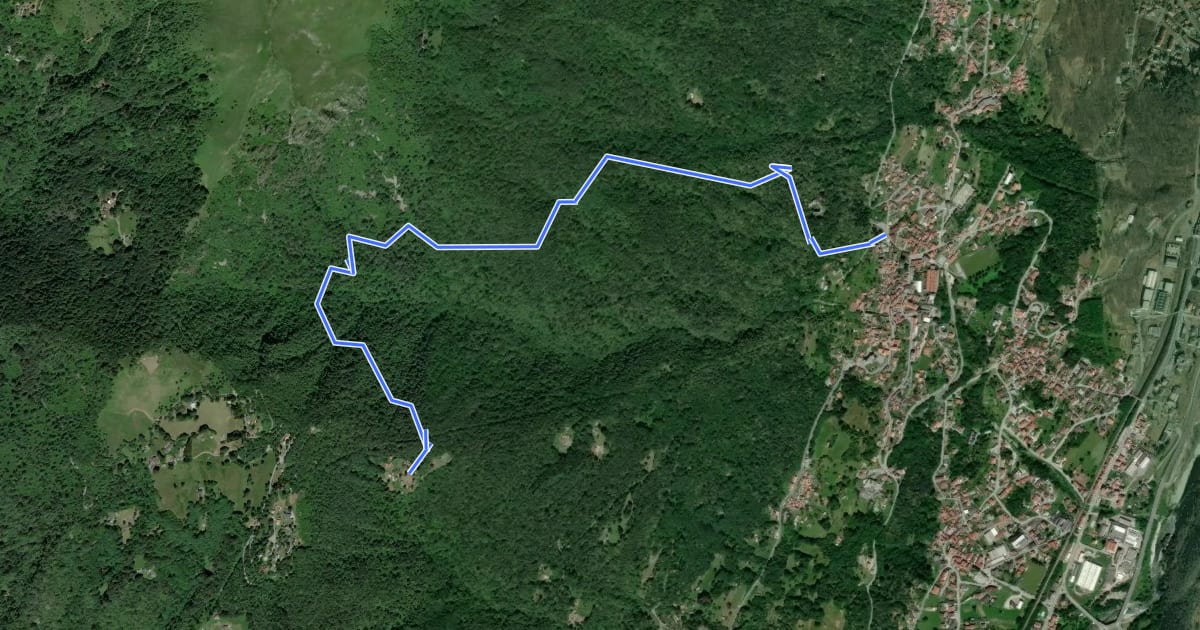 Маршрут T10 - Casale Corte Cerro - Alpe Rusa на спутниковом снимке