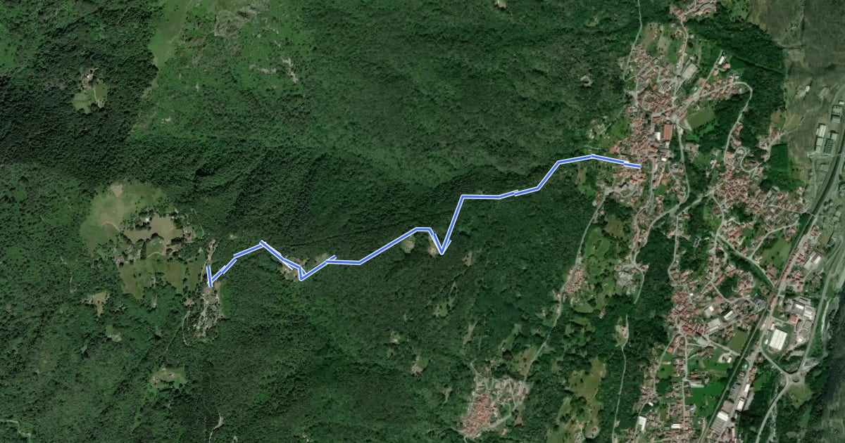 Маршрут T12 - Casale Corte Cerro - Alpe Quaggione на спутниковом снимке