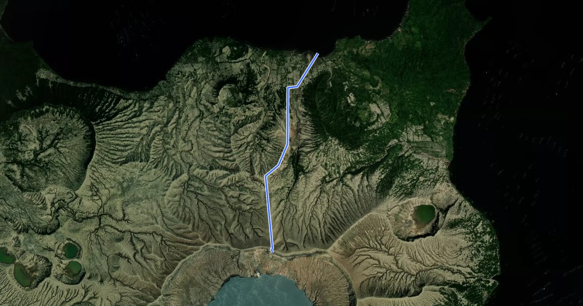 Маршрут Taal Daang Kastila Trail на спутниковом снимке
