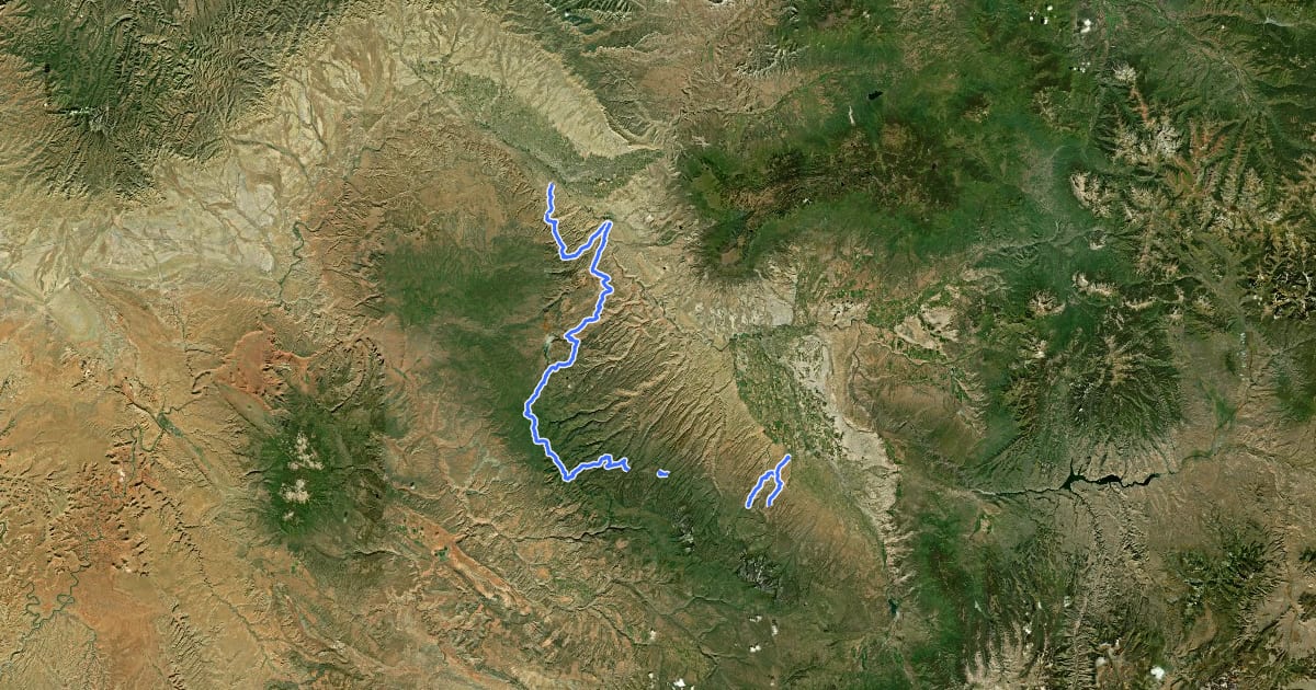 Маршрут Tabeguache Trail на спутниковом снимке