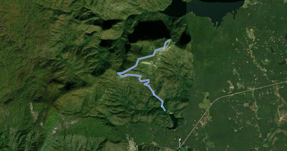 Маршрут Table Rock Trail на спутниковом снимке