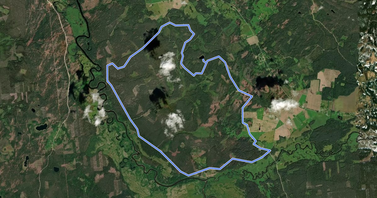 Маршрут Taheva bicycle trail на спутниковом снимке