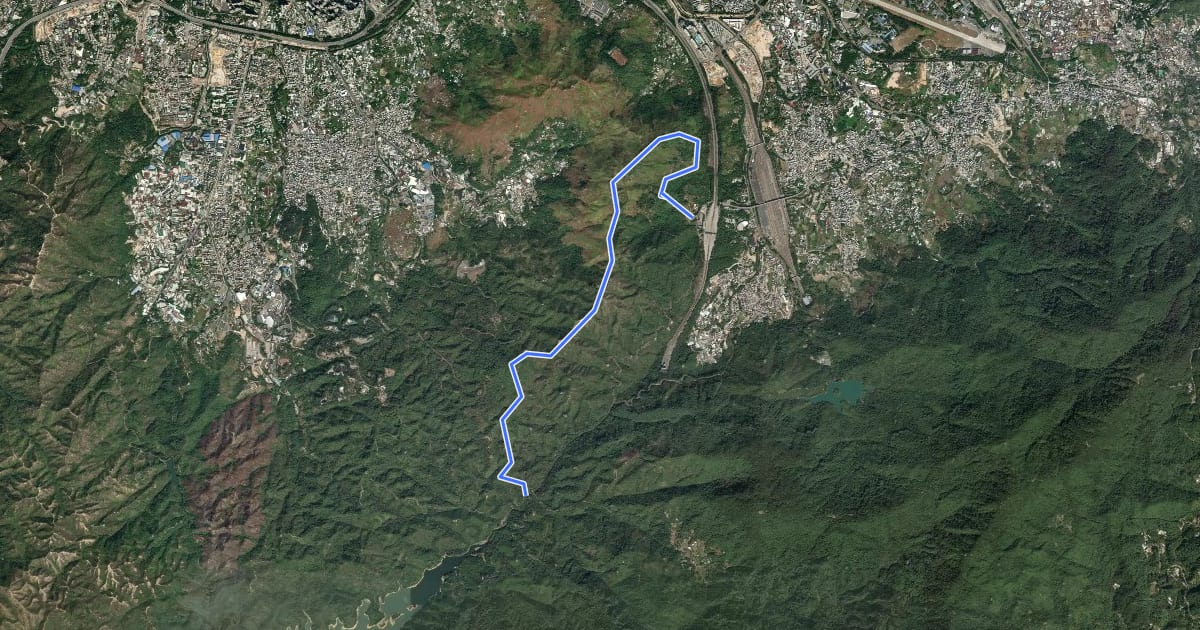 Маршрут 大欖涌郊遊徑 Tai Lam Chung Country Trail на спутниковом снимке