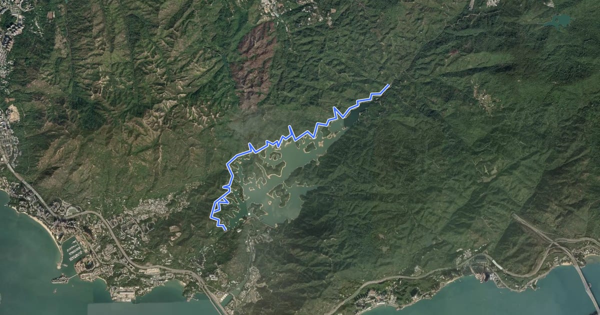 Маршрут Tai Lam Chung Reservoir Section на спутниковом снимке