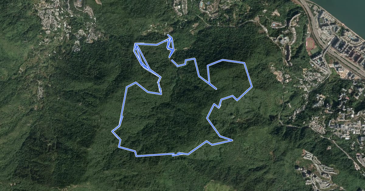 Маршрут Tai Pau Kau Forest Walk на спутниковом снимке