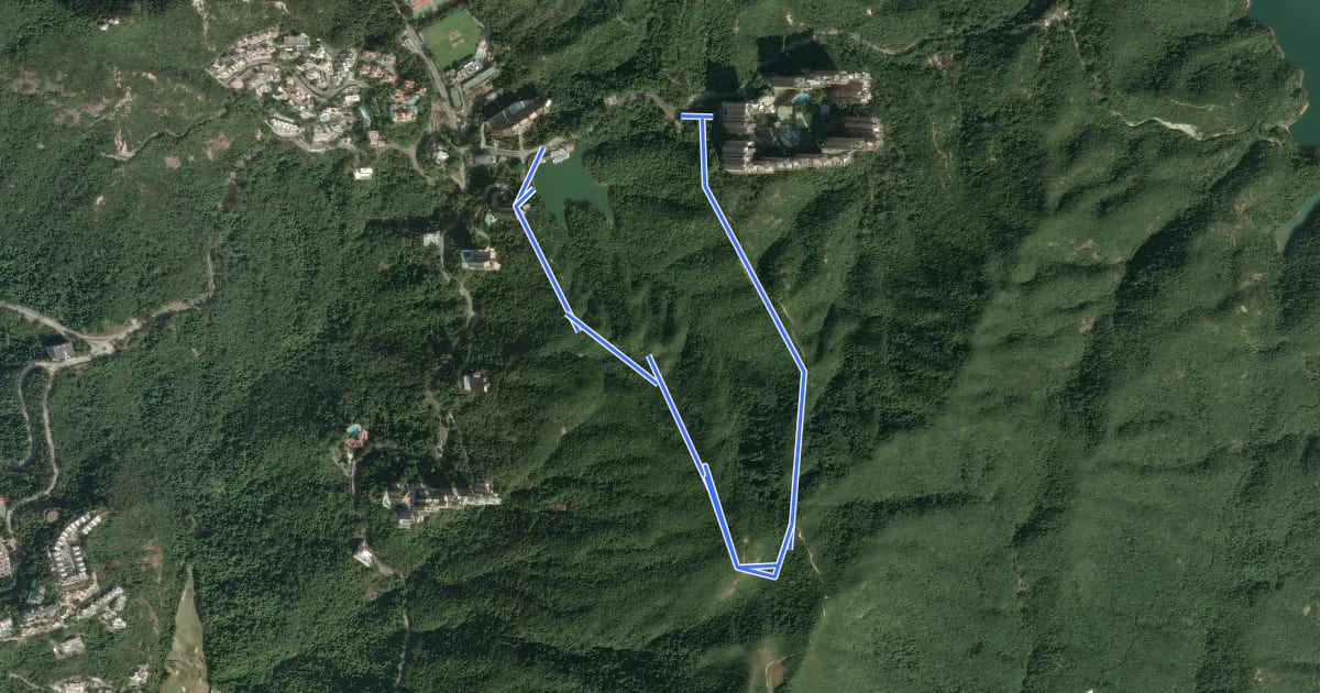 Маршрут 大潭郊遊徑 Tai Tam Country Trail на спутниковом снимке