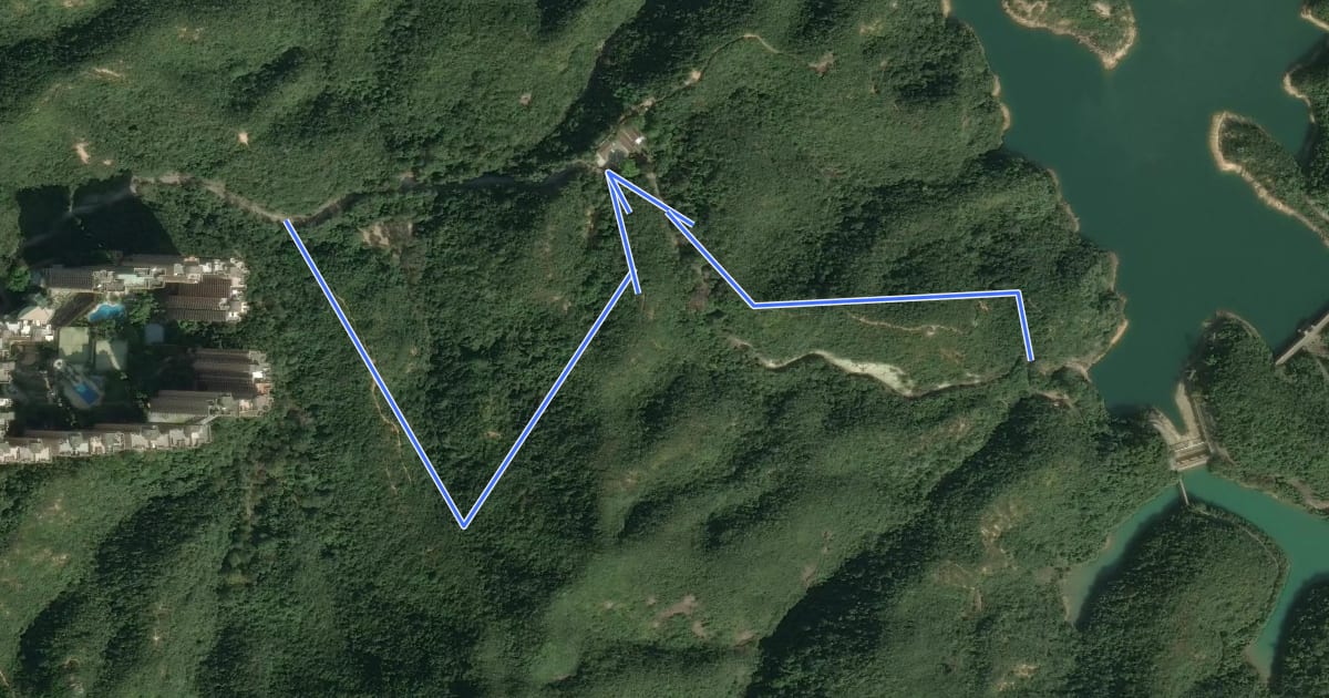 Маршрут 大潭家樂徑 Tai Tam Family Walk на спутниковом снимке