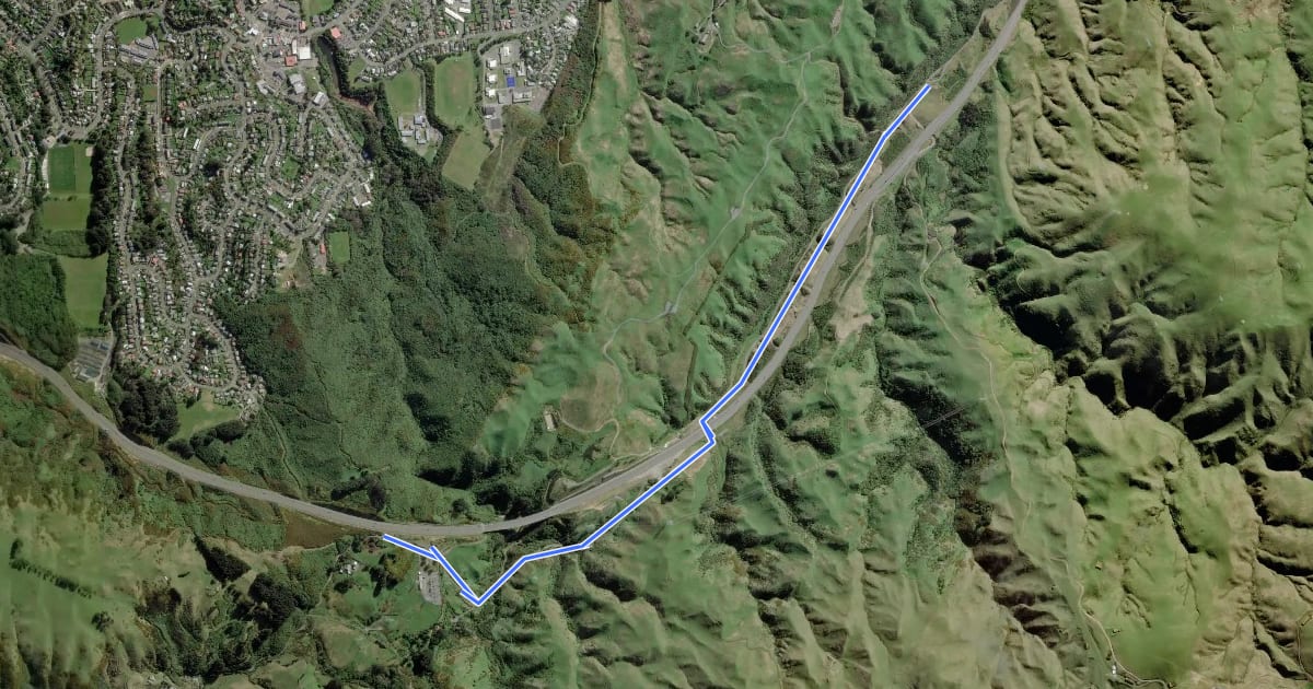 Маршрут Takapu Road Trail на спутниковом снимке