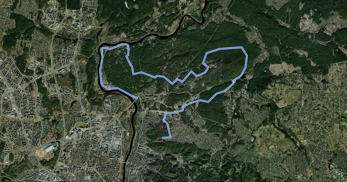 Маршрут Takas aplink Vilnių - Studentų Kilpa на спутниковом снимке