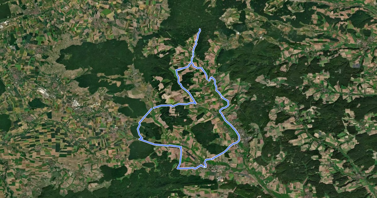 Маршрут Talauen Radweg 1 на спутниковом снимке