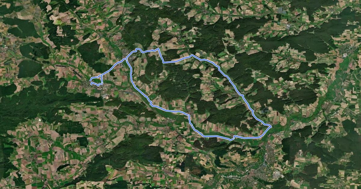 Маршрут Talauen Radweg 4 на спутниковом снимке