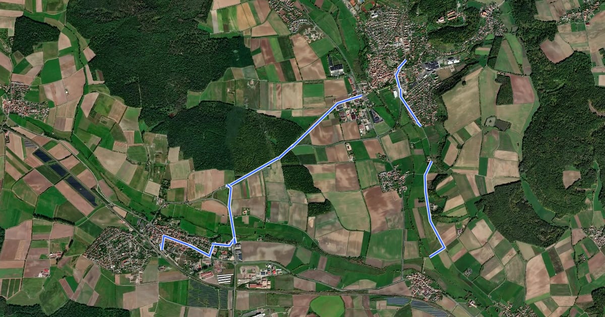 Маршрут Talauen Radweg 5 на спутниковом снимке