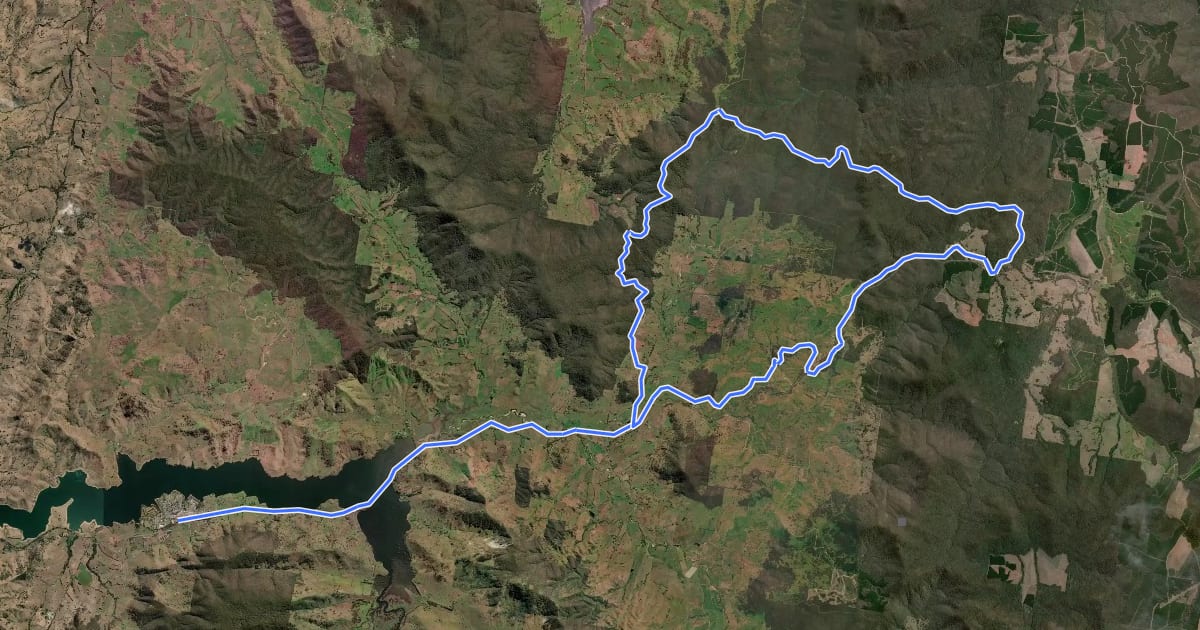 Маршрут Tallangatta - Firebrace Loop на спутниковом снимке