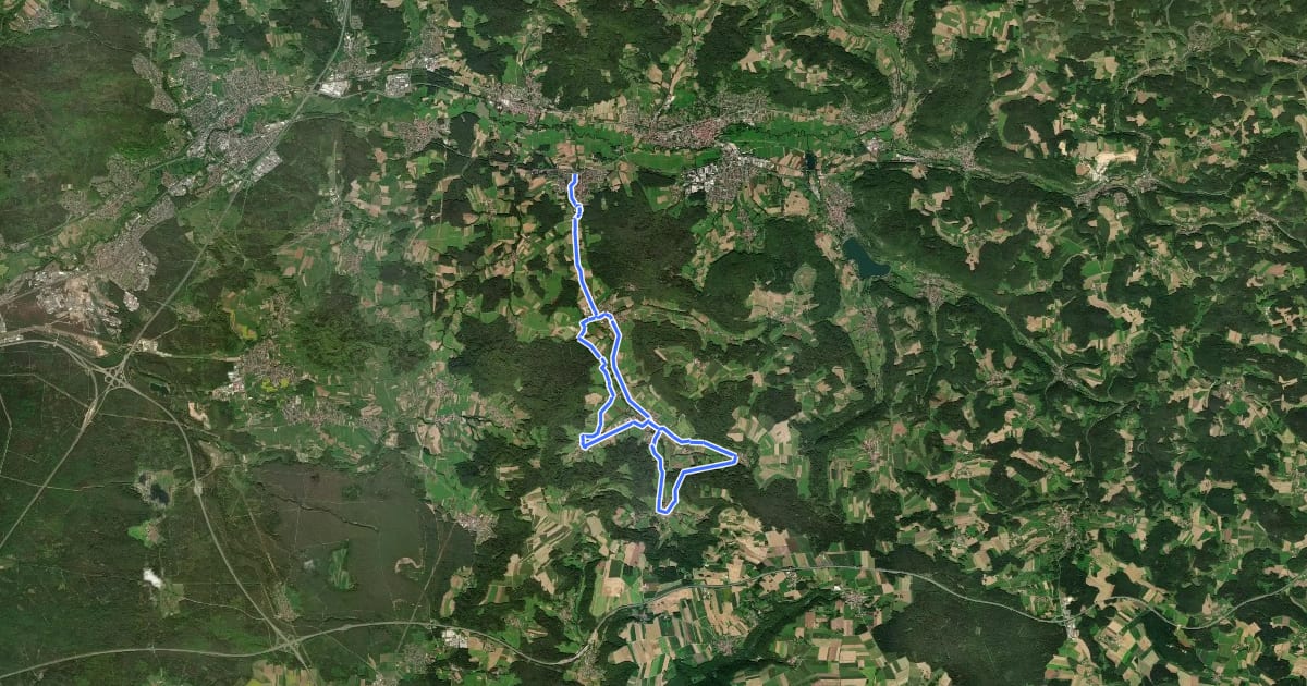 Маршрут Talroute Hammerbachtal на спутниковом снимке
