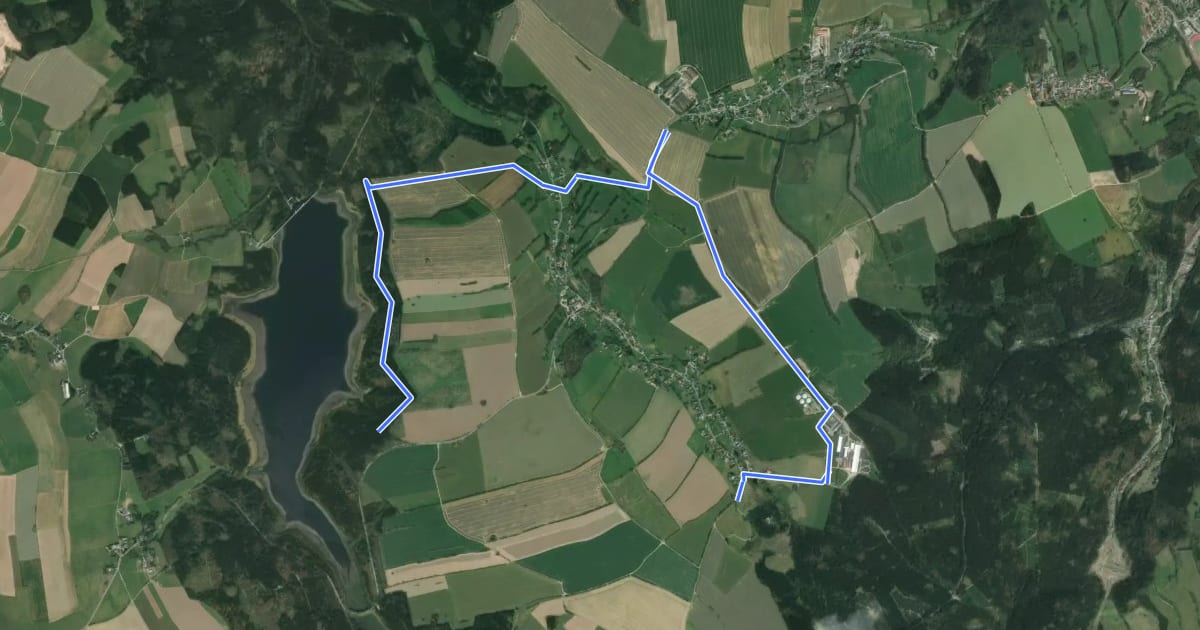 Маршрут Talsperre Lehnmühle - Hennersdorf на спутниковом снимке