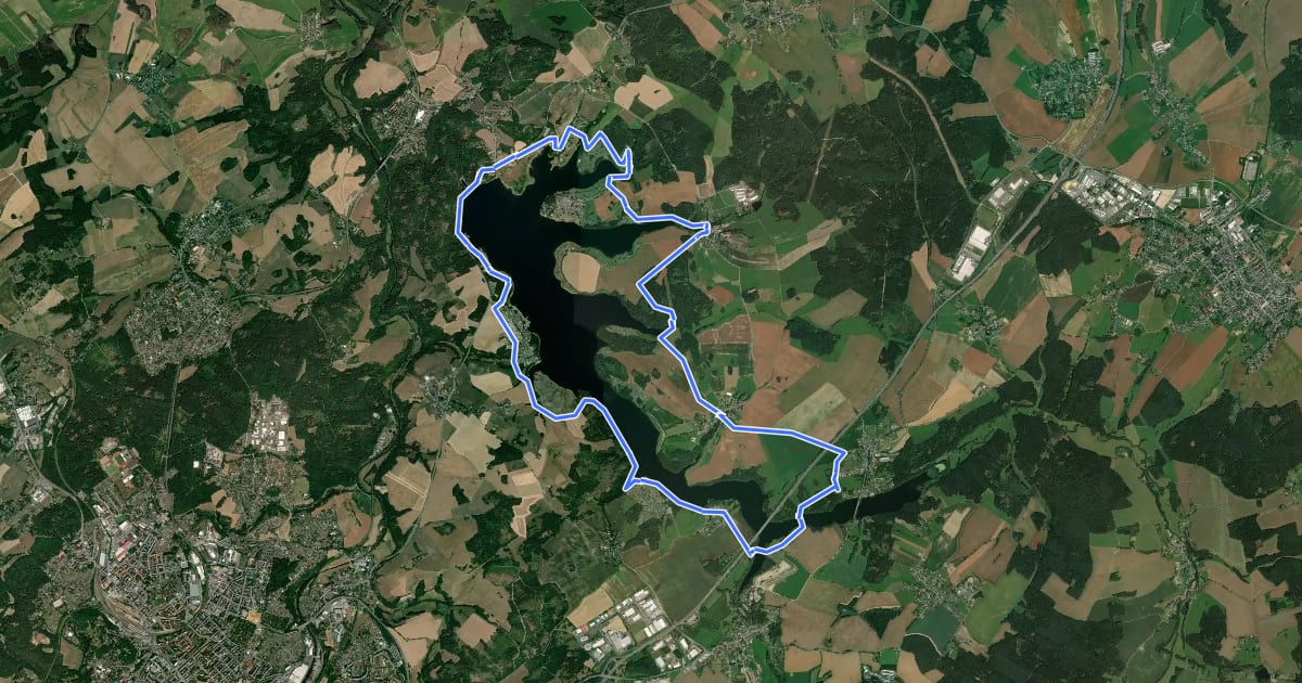 Маршрут Talsperrenrundweg на спутниковом снимке