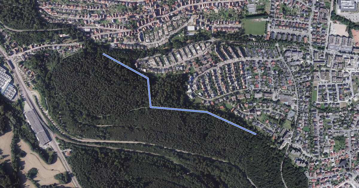 Маршрут Talstraße - Waldpark на спутниковом снимке