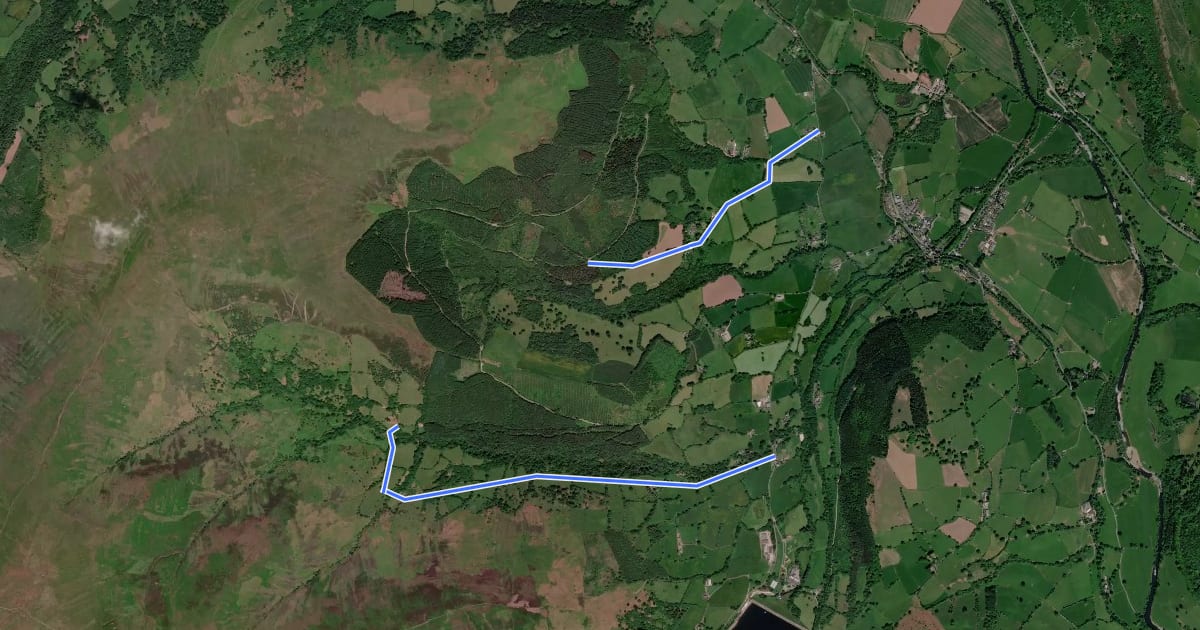 Маршрут Talybont Forest Mountain Bike Trail на спутниковом снимке