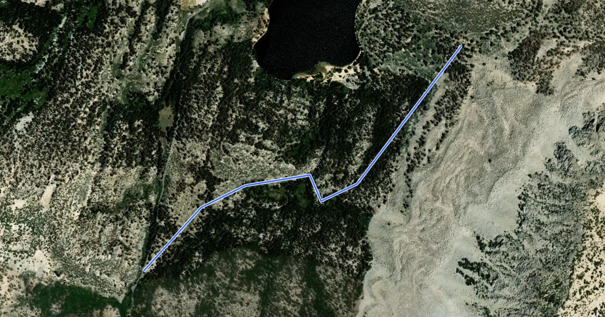 Маршрут Tamarack Lakes-Pack Station Cutoff на спутниковом снимке