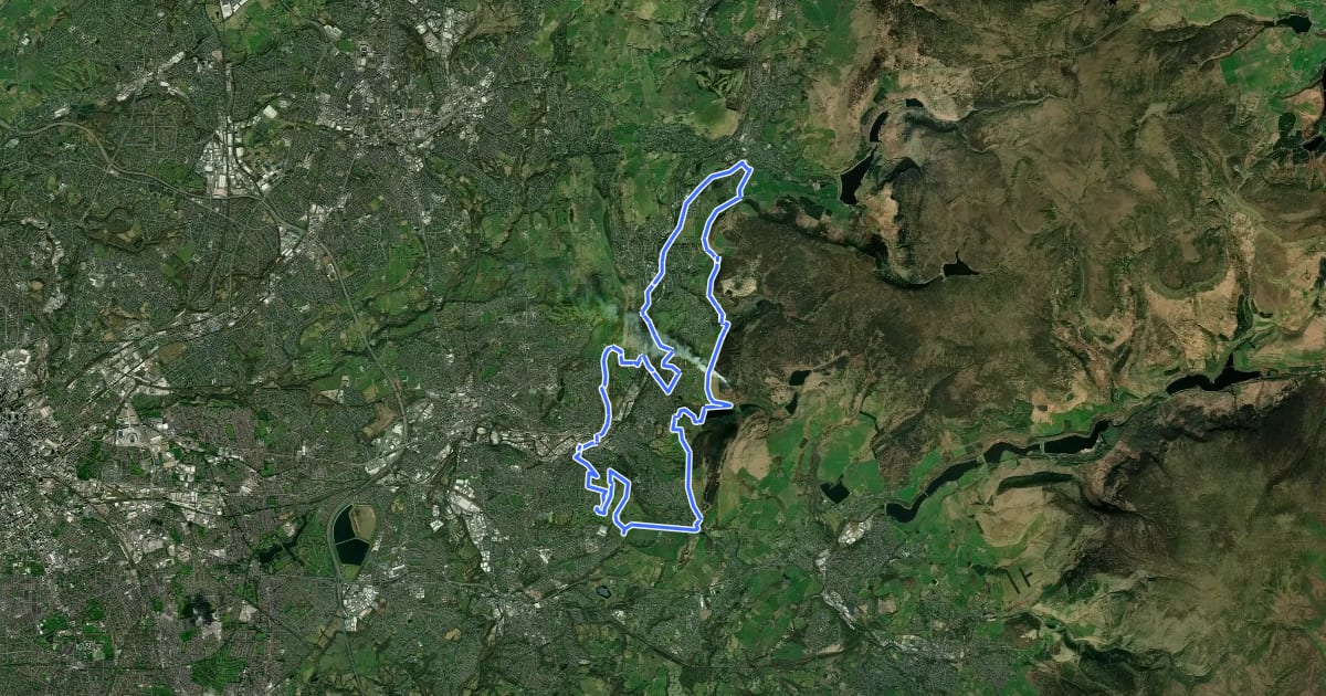 Маршрут Tame Valley Loop на спутниковом снимке