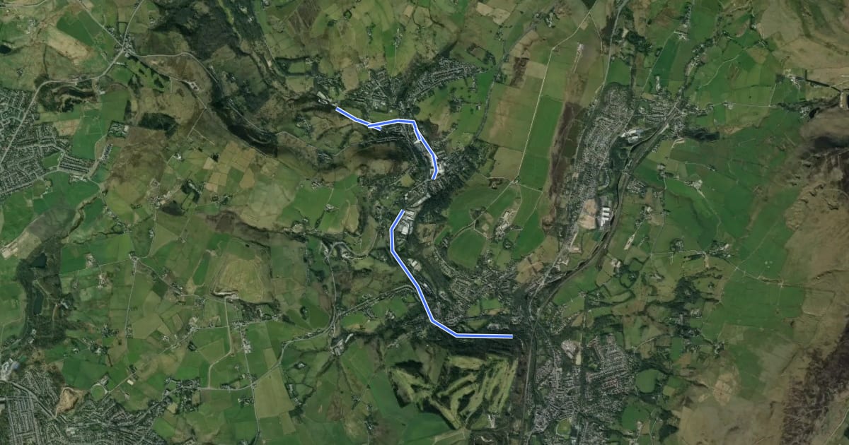 Маршрут Tame Valley Way на спутниковом снимке