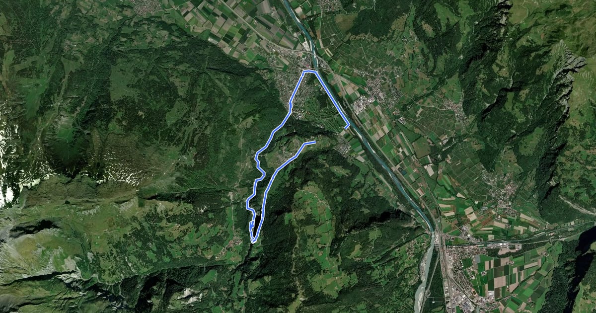 Маршрут Taminaschlucht Rundweg на спутниковом снимке