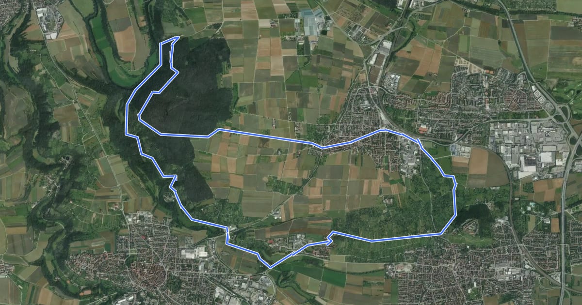 Маршрут tamm Rundweg 1 на спутниковом снимке