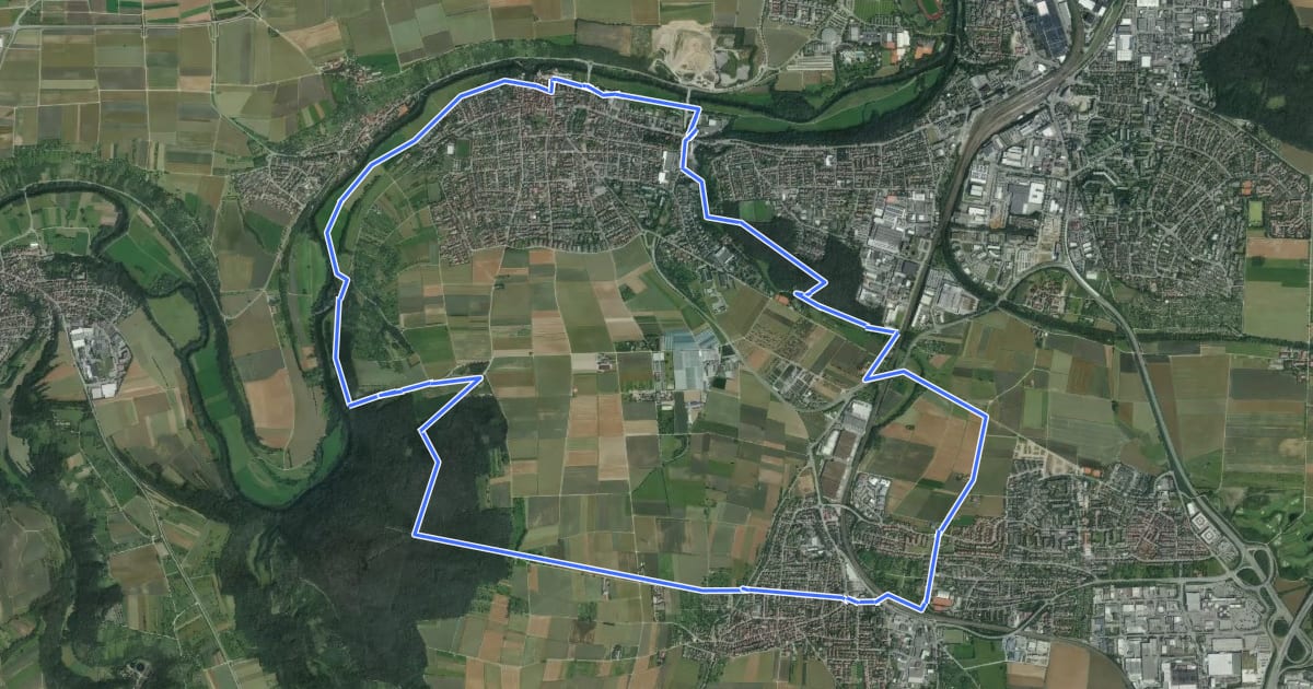 Маршрут tamm Rundweg 2 на спутниковом снимке