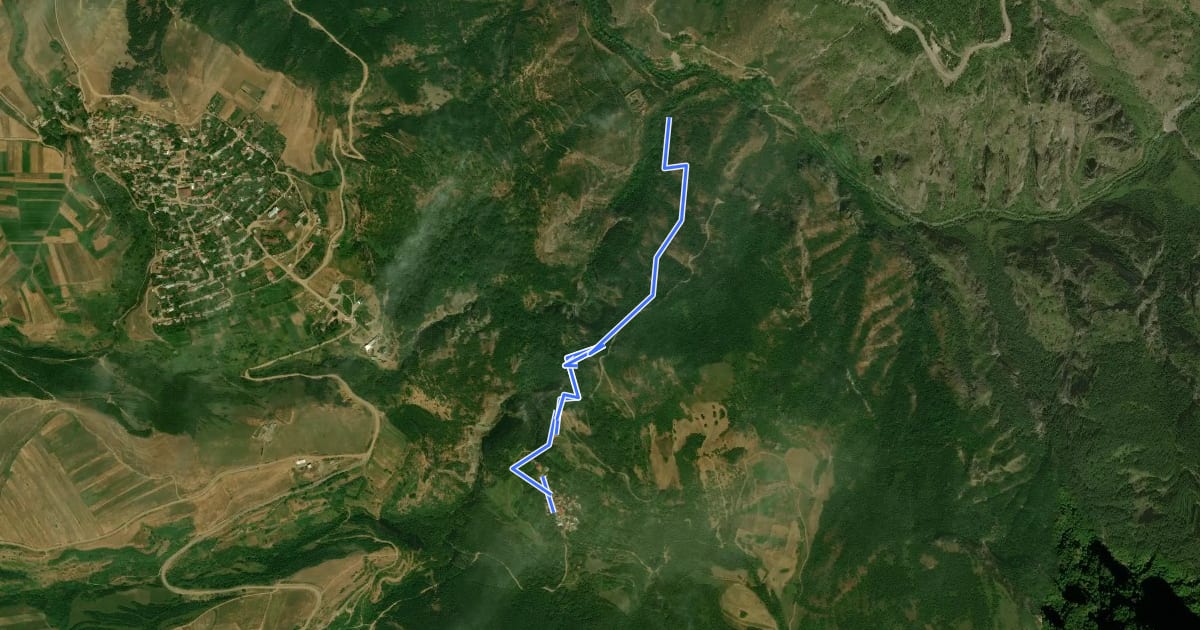Маршрут Tandzatap – Great Hermitage of Tatev на спутниковом снимке