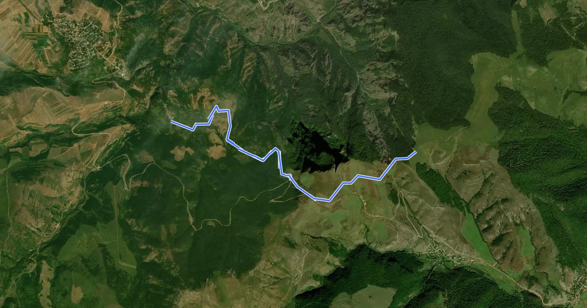 Маршрут Tandzatap – Harsnadzor Viewpoint на спутниковом снимке