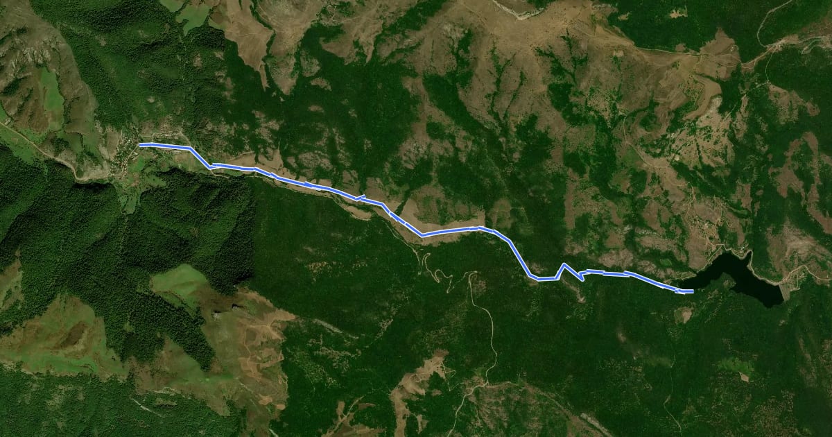 Маршрут Tandzaver – David Bek Reservoir на спутниковом снимке