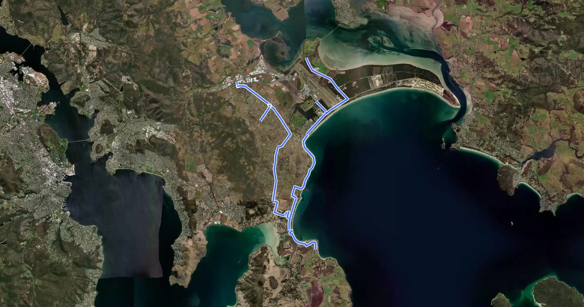 Маршрут Tangara Trail на спутниковом снимке