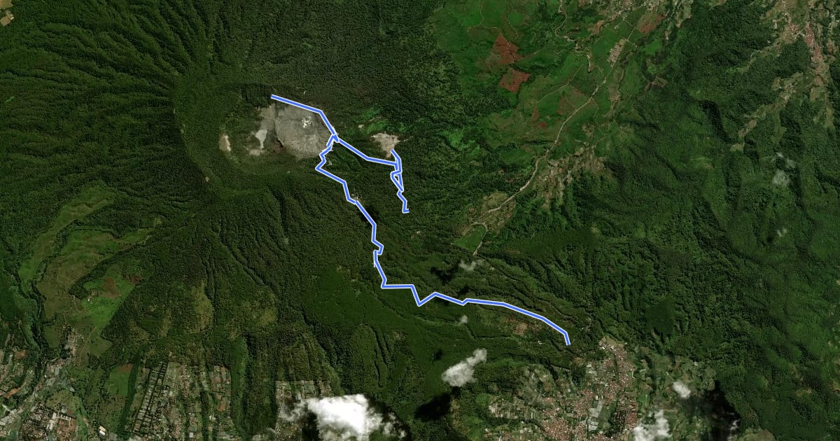 Маршрут Tangkuban Parahu на спутниковом снимке