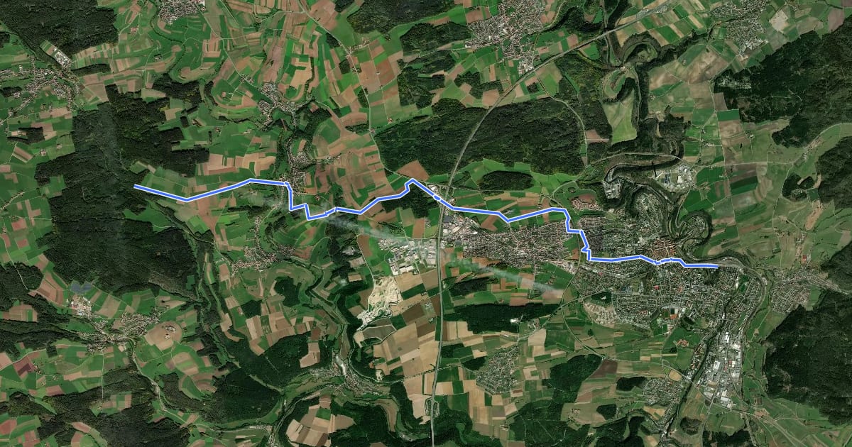 Маршрут Tannhalde - Rottweil Bahnhof на спутниковом снимке