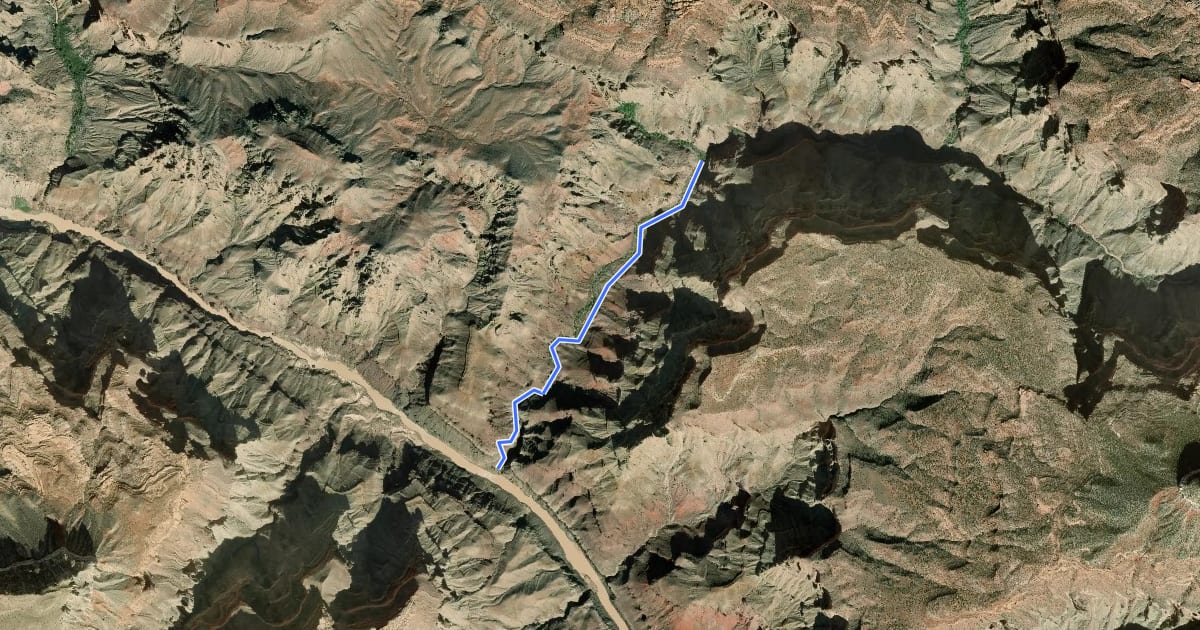 Маршрут Tapeats Creek Trail на спутниковом снимке