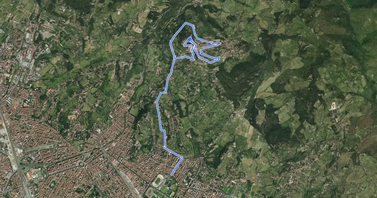 Маршрут Tappa 7 - Da Firenze a Fiesole на спутниковом снимке
