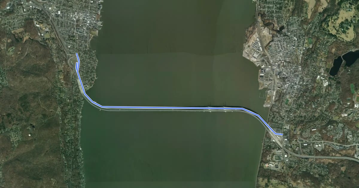 Маршрут Tappan Zee Bridge Path на спутниковом снимке