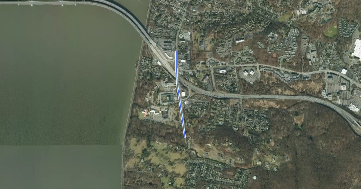 Маршрут Tappan Zee Bridge Side Path на спутниковом снимке