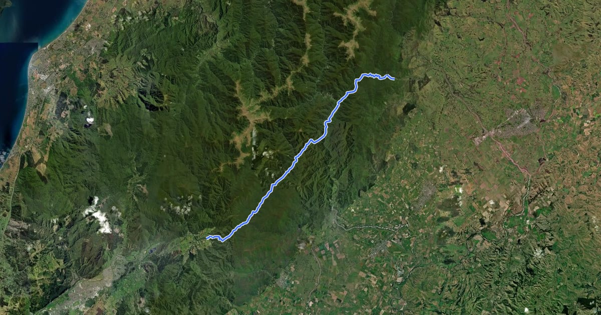 Маршрут TAR - Holdsworth to Kaitoke Track на спутниковом снимке