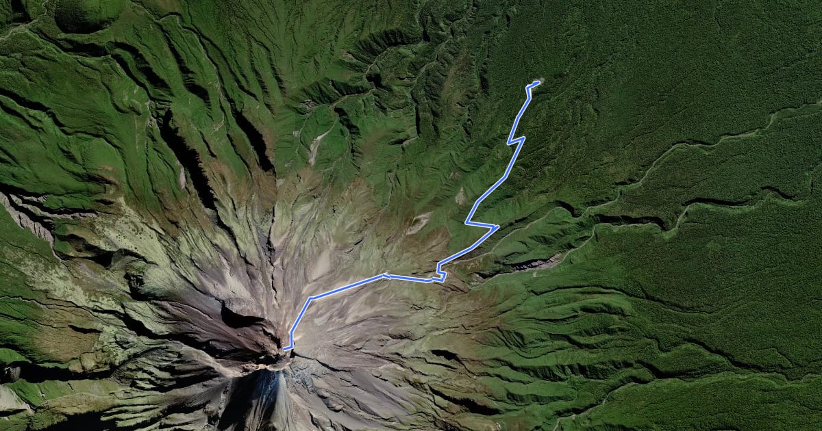 Маршрут Taranaki Maunga Summit Climb на спутниковом снимке