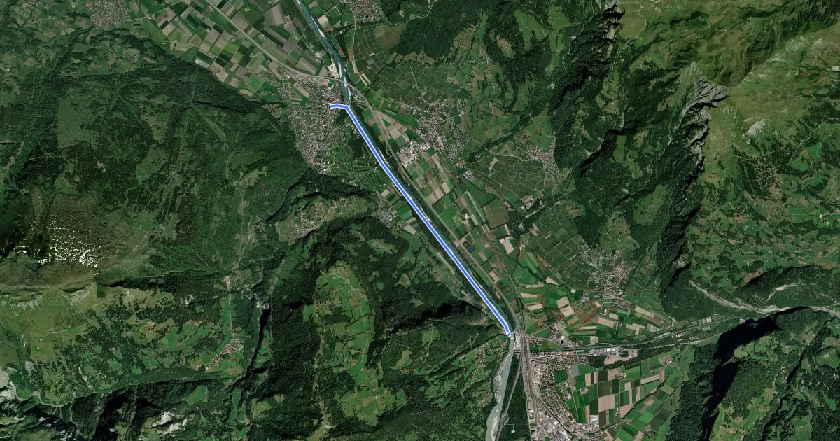Маршрут Tardisbrugg- Bad Ragaz на спутниковом снимке