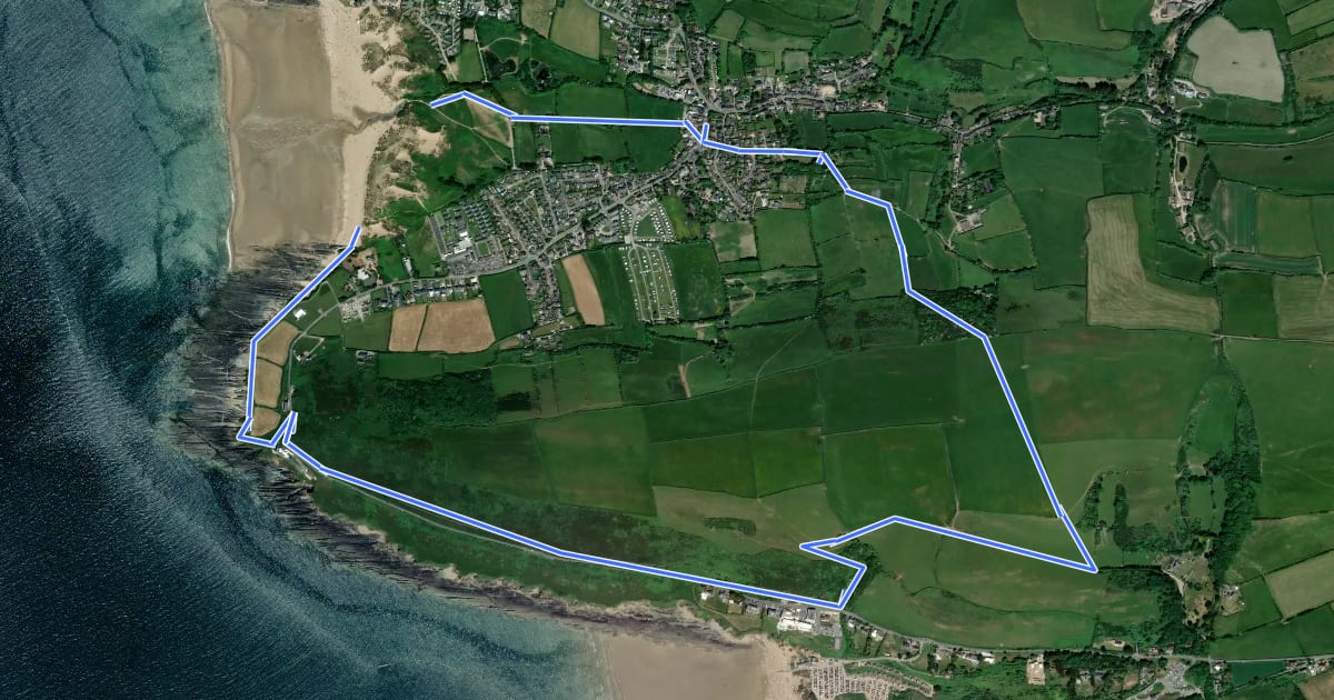 Маршрут Tarka Trail - Croyde to Saunton Circular Route на спутниковом снимке