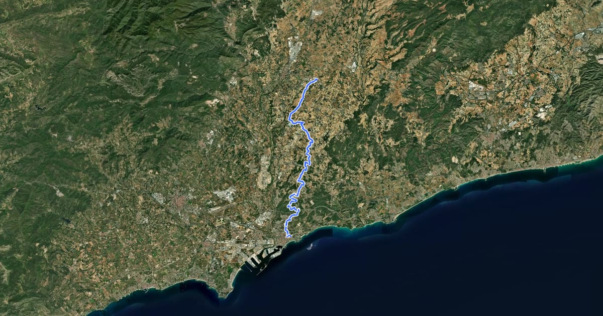 Маршрут Tarragona-Puigpelat на спутниковом снимке