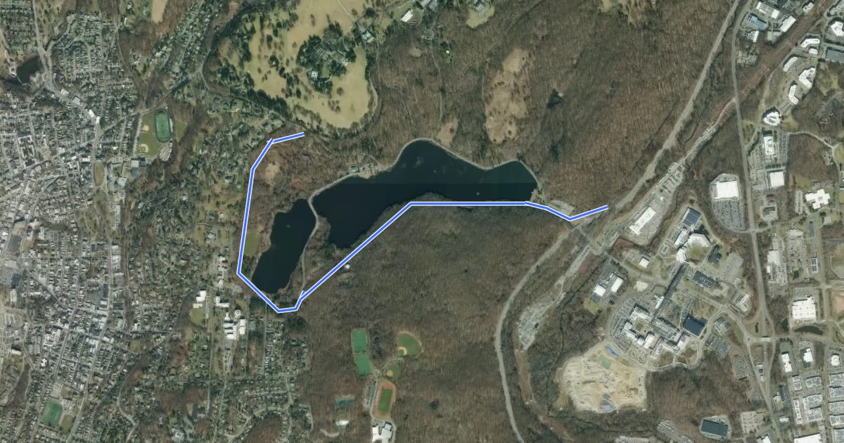 Маршрут Tarrytown Lakes Extension на спутниковом снимке