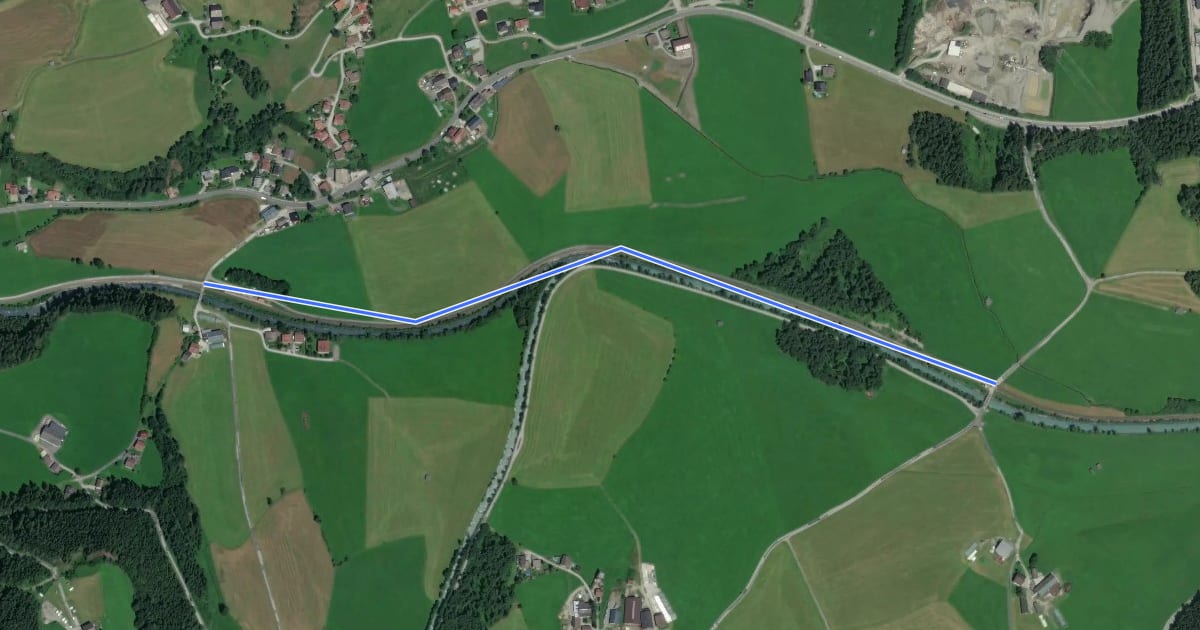 Маршрут Tauernradweg - Variante bahn на спутниковом снимке