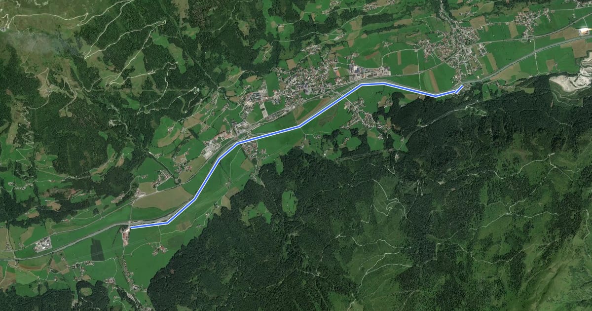 Маршрут Tauernradweg - Variante Habach-Mühlbach на спутниковом снимке